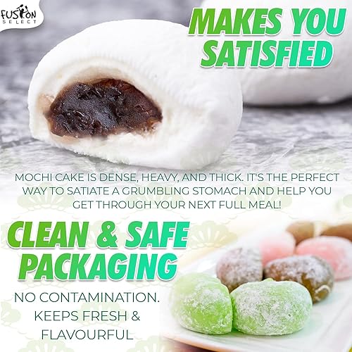 Miniatura 6 de Fusion Select Mochi Daifuku Snacks - Pasteles de arroz tradicionales japoneses con relleno, postres dulces asiáticos saborizados para la familia,