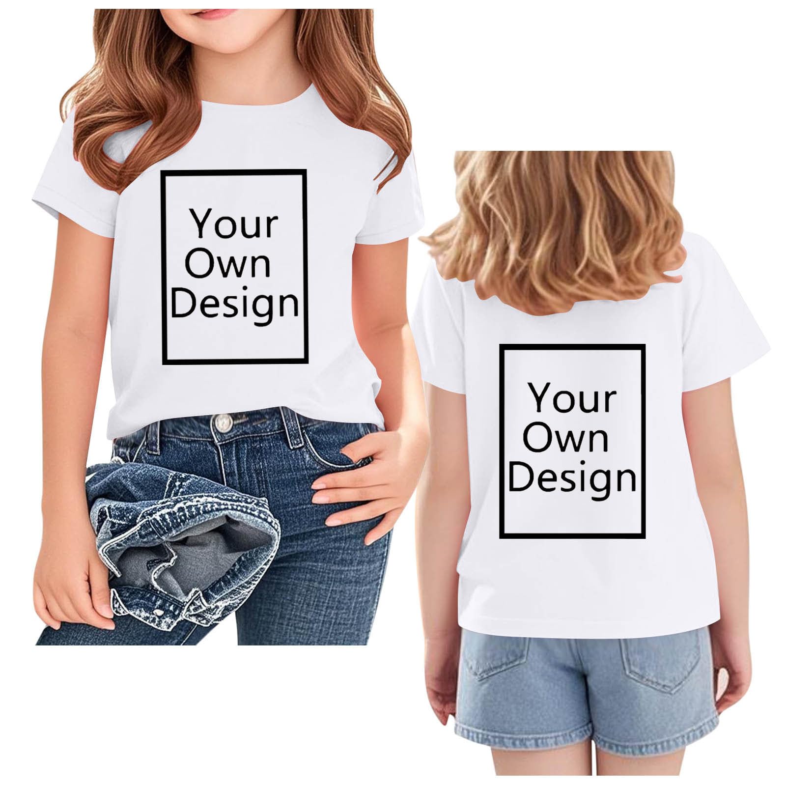 Custom T Shirts for Kids Boys Girls Personalized Youth T-Shirt Custom Image/Text Customized Front/Back Print - 5