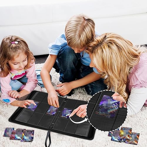 Miniatura 2 de Carpeta de tarjetas de 900 bolsillos, carpeta de tarjetas intercambiables con cremallera, bolsillos de doble cara, funda de transporte para tarjetas