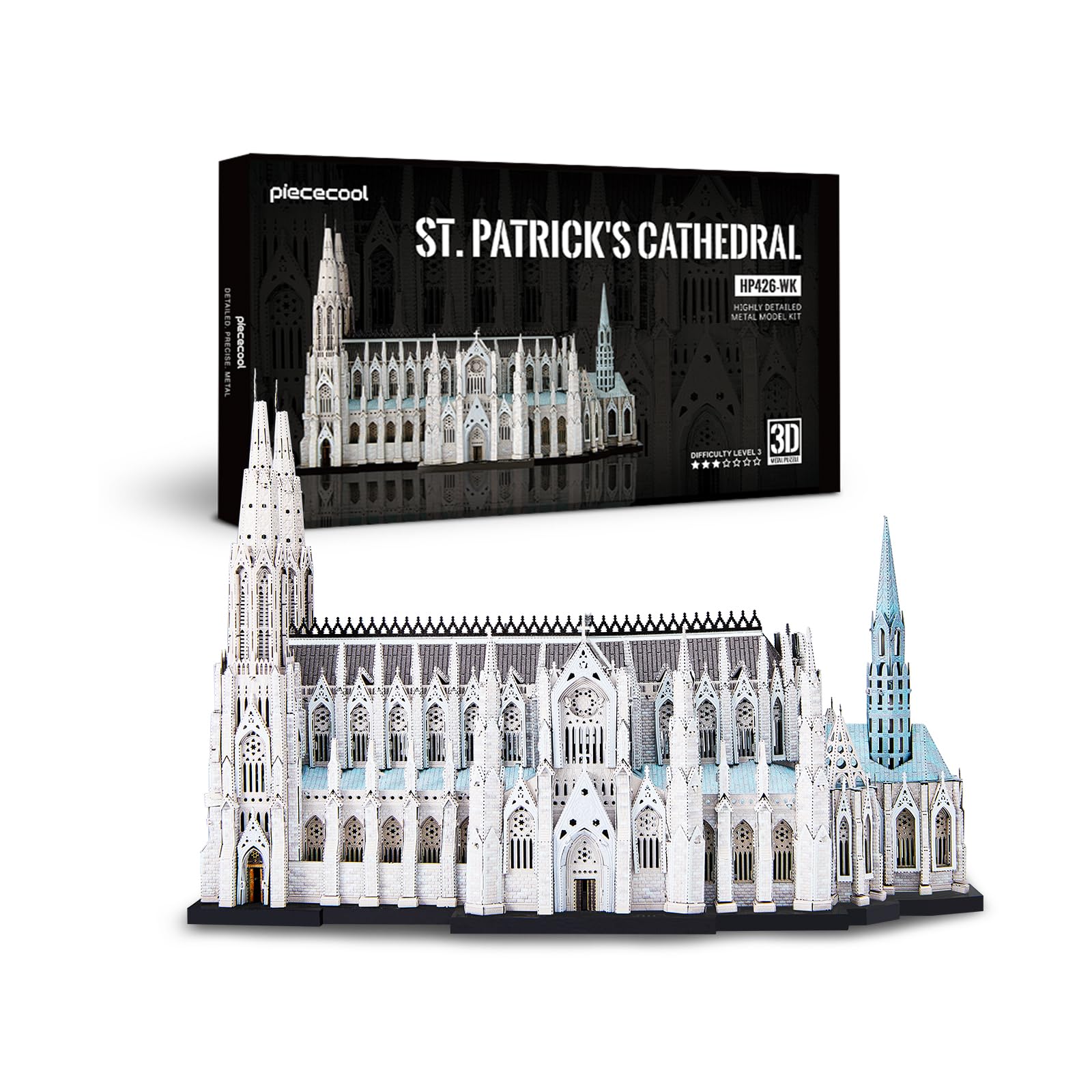 Piececool Puzzle 3D Metal Maquette, Lieux D'intérêt Architectural Maquettes à Construire, Maquettes et Modélisme, Cadeau d'anniversaire pour Adultes Et Adolescents (Saint Patrick's Cathedral)