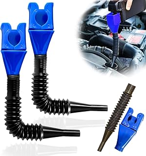 Zajuku Retractable Auto Fuel Funnel, Flexible Draining Tool Snap Funnel Automotive,Coolant Funnel Kit for Car Petrol and Household Uses(2PCS)