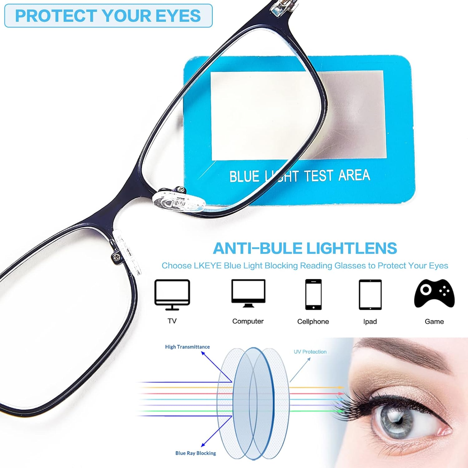 Bifocal Reading Glasses Women Blue Light Blocking With Clear Top Computer Reader Wide Metal Frame Stylish Designer Eyeglasses - Image 6