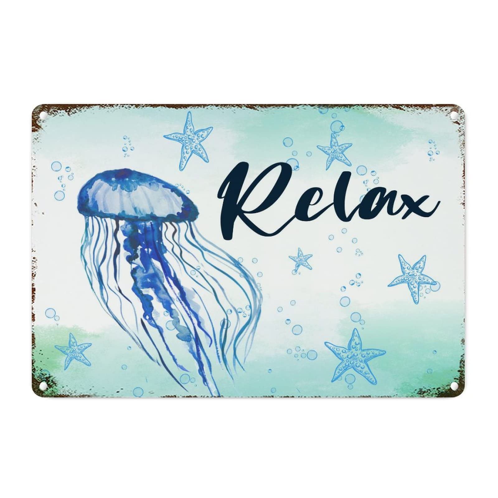 Plaque crabe nautique décoration murale métal rétro