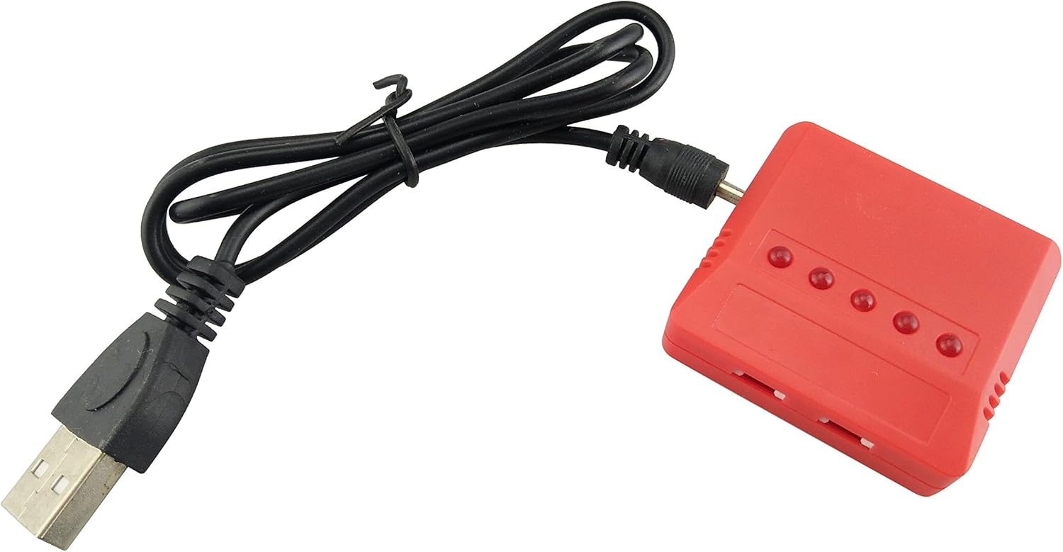 sea jump 3.7V 1200mAh Lipo Battery 25C (5PCS) + 5 in 1 Batteries Charger for SYMA X5SW X5SC X5S RC Quadcopter Drone Replacement