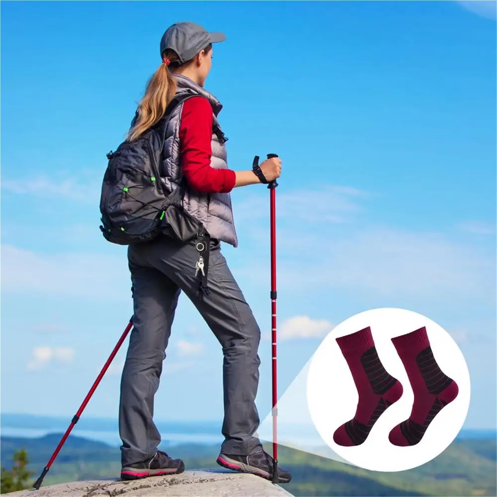 Camping Waterproof Socks Waterproof Compression Socks for Outdoor Activities Breathable Moisture-wicking for Men for Skiing Per Uomo