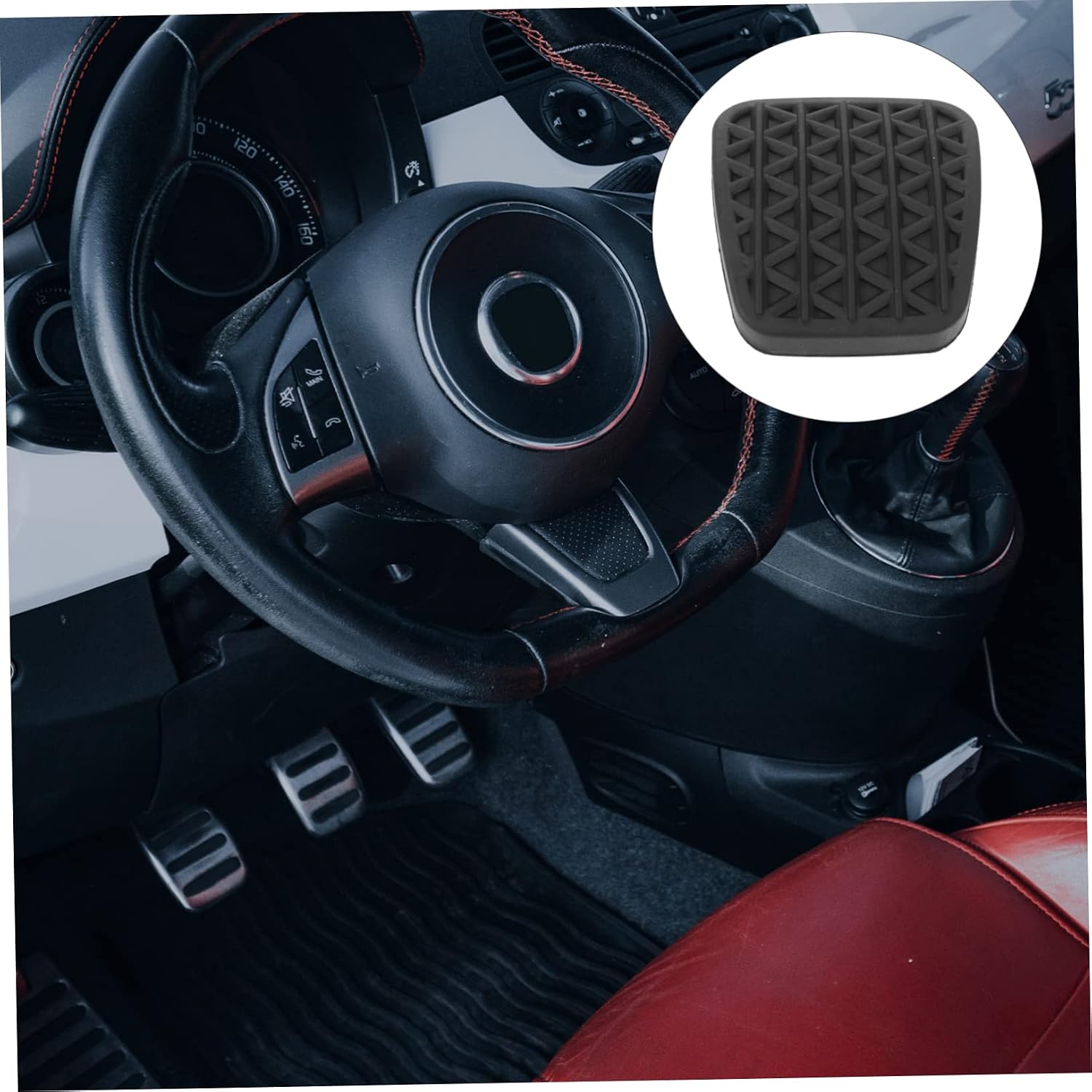 SOLUSTRE 4pairs Car Non- Brake and Accelerator Pedal Covers Rubber Foot Pads for Enhanced Grip and Driving Comfort Easy Installation for Automatic Vehicles