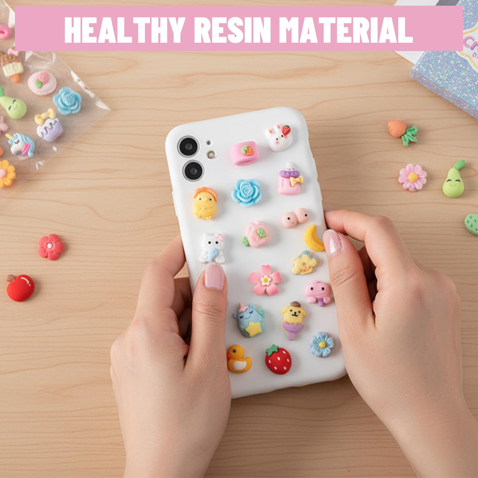 Lot De 100 Breloques à Ongles Kawaii En Résine - Charmes Mignons Pour Nail Art, Scrapbooking, Coque Téléphone