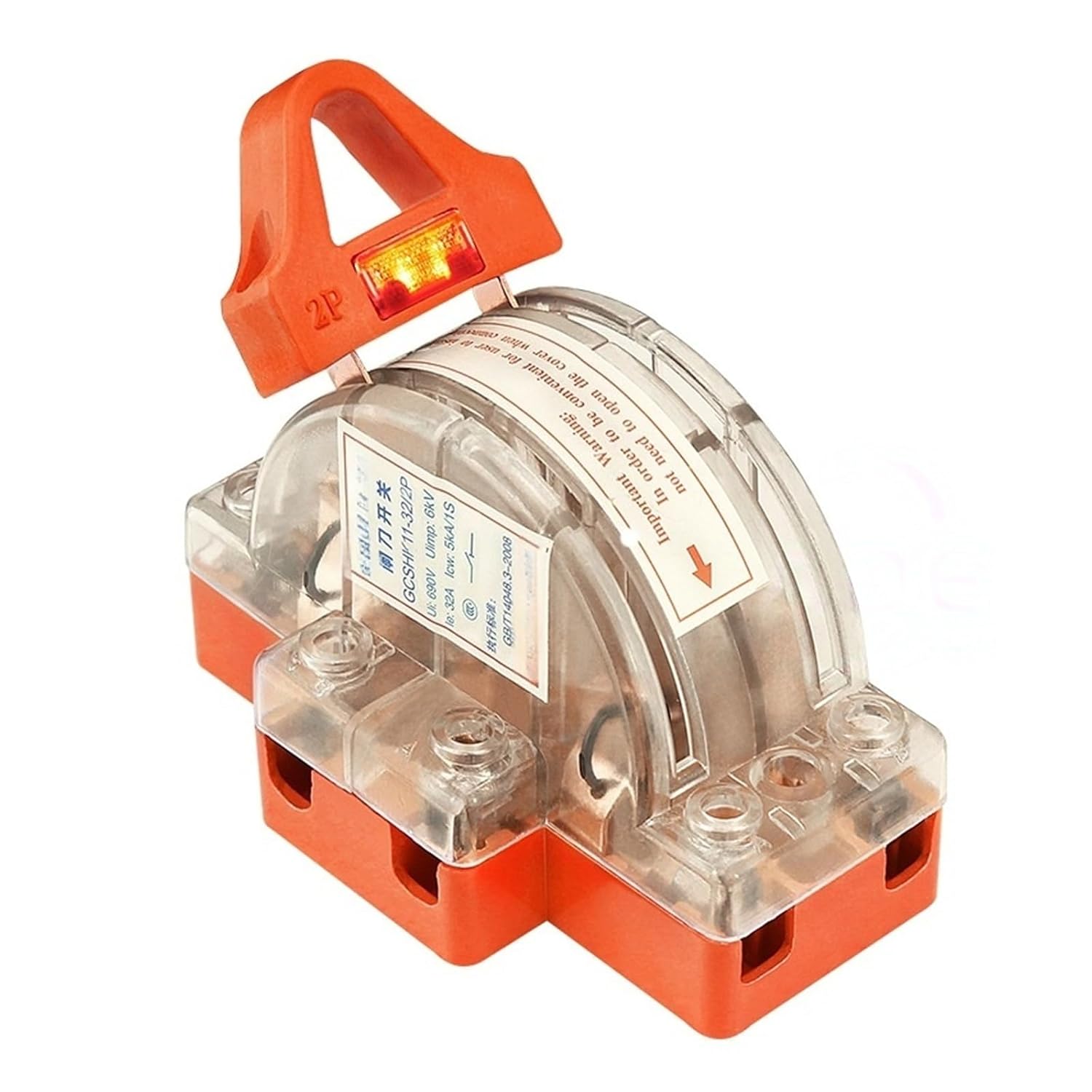 Heavy Duty 2Poles Double Throw DPDT 2P 63A Safety Disconnect Switches(2P-63A with Light)