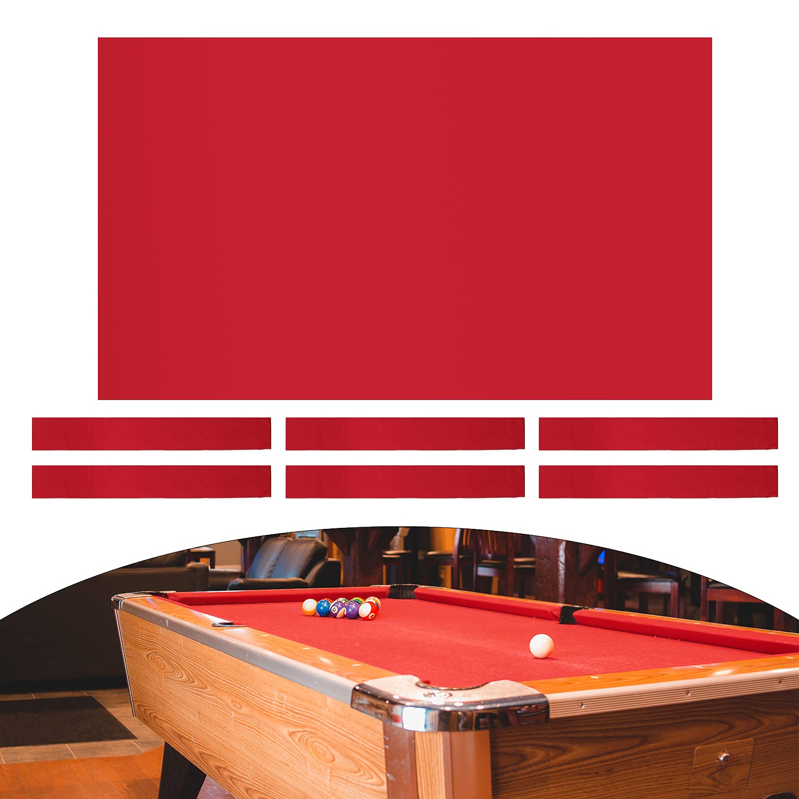 SM SunniMix Abdeckung für Billardtisch Billard, Rot, 8ft