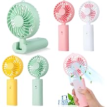 Tujoe 4 Pcs Mini Handheld Fans Bulk, 180 Foldable Portable Personal Fans, Small Desk Fan for Wedding Guests, Summer Party Favors, Beach Outdoor Events, Classroom Gifts Multicolor