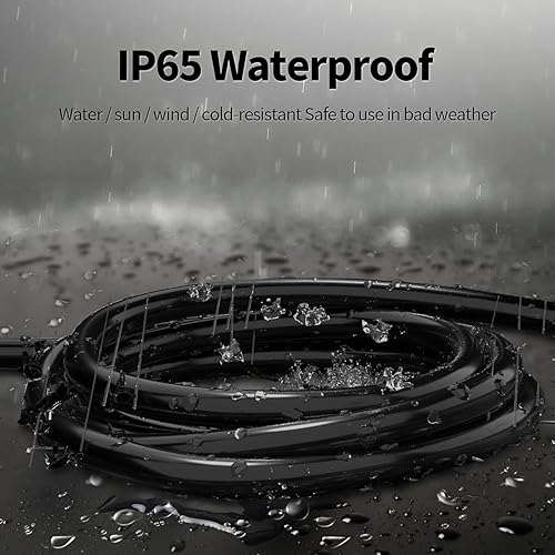 Miniatura 5 de POWGRN Cable de extensión negro para interiores y exteriores de 15 pies, 163, impermeable, 3 puntas, Flexblie SJTW, resistente a la intemperie, a