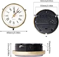 Vista 4 de Reloj clásico Craft Movimiento de cuarzo 2-1/2 (2.559 in) Relojes redondos Cabeza Insertar Número romano