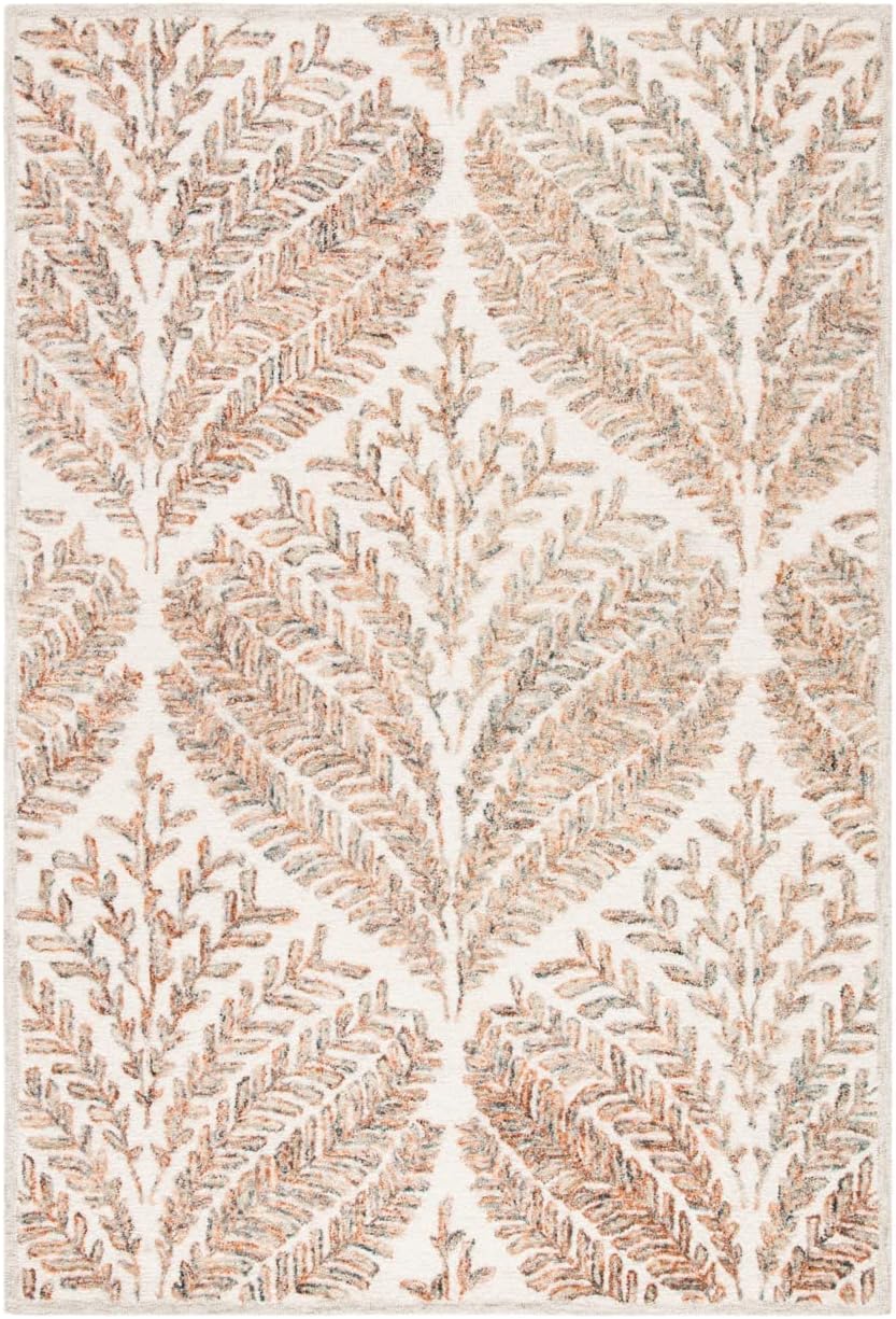 Safavieh Capri Collection Accent Rug - 2' x 3', Ivory & Brown, Handmade Wool, Ideal for High Traffic Areas in Entryway, Living Room, Bedroom (CPR208T)