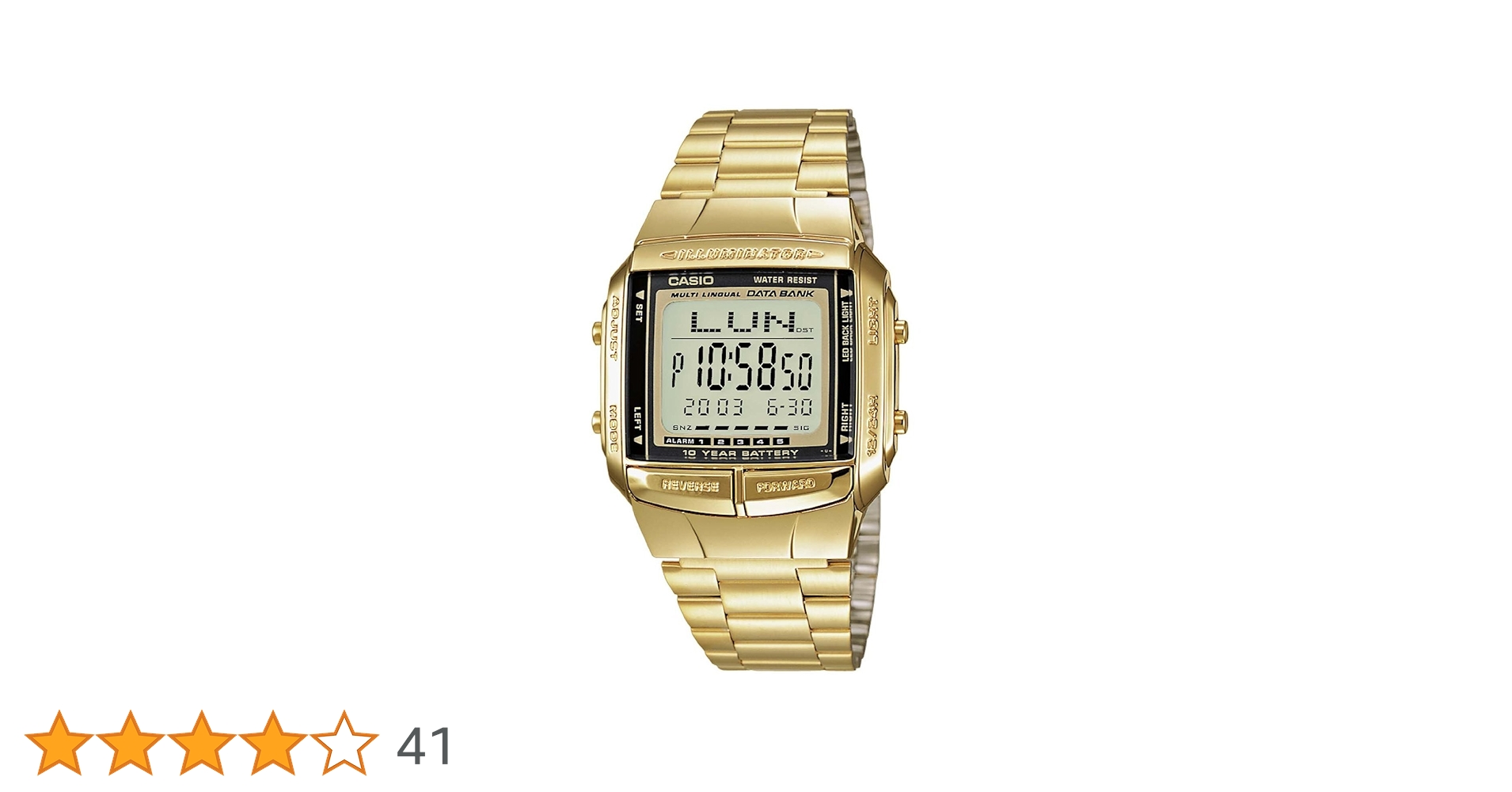 Amazon.co.jp: カシオ CASIO データバンク DATA BANK 腕時計 ゴールド