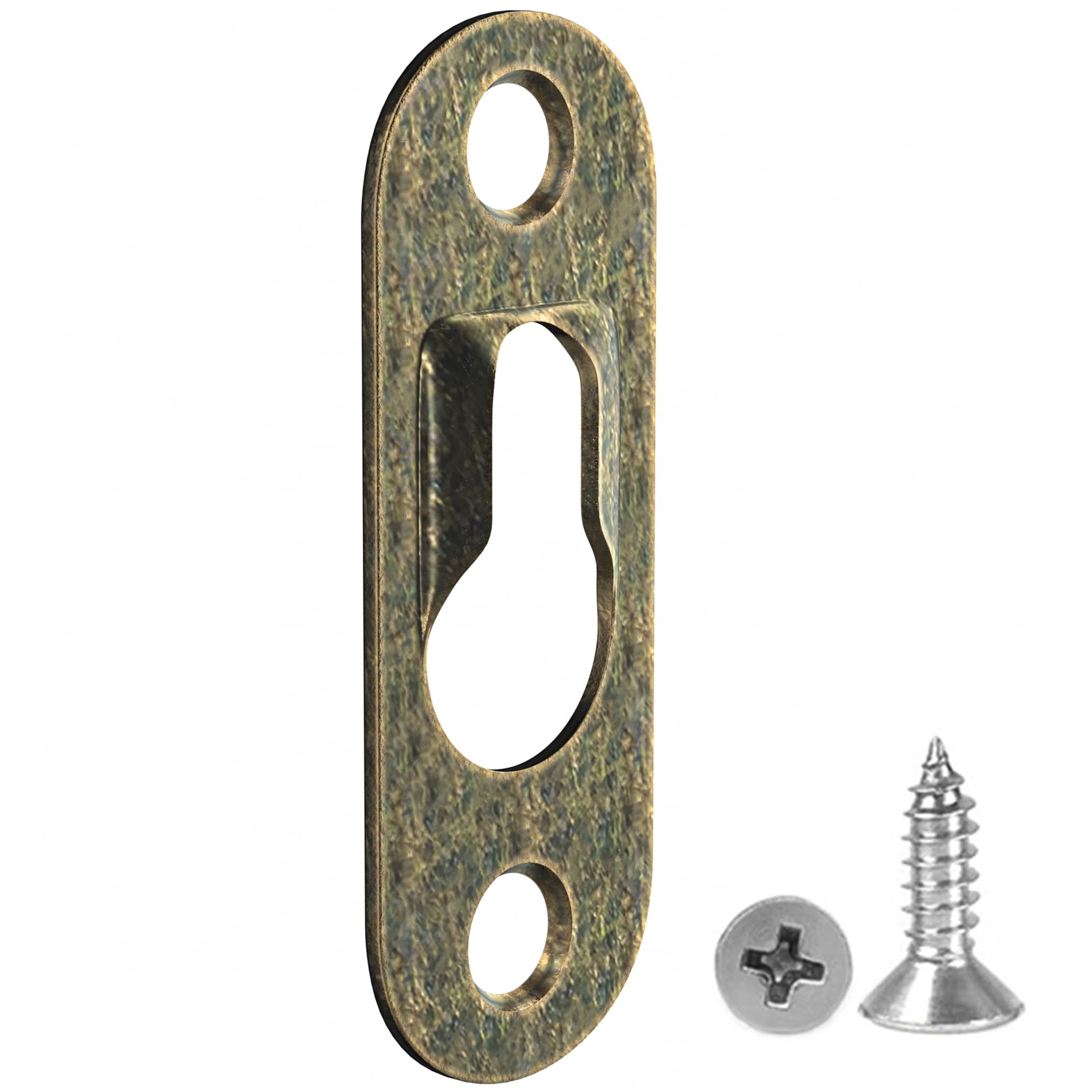 DDHOMIN 30 PCS Picture Keyhole Hanging Plate,Picture Frame Hanging Brackets Buckles and 60 PCS Screws