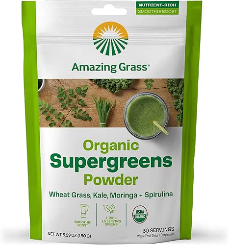 Amazing Grass Super Greens Booster: Greens Powder Smoothie Mix with