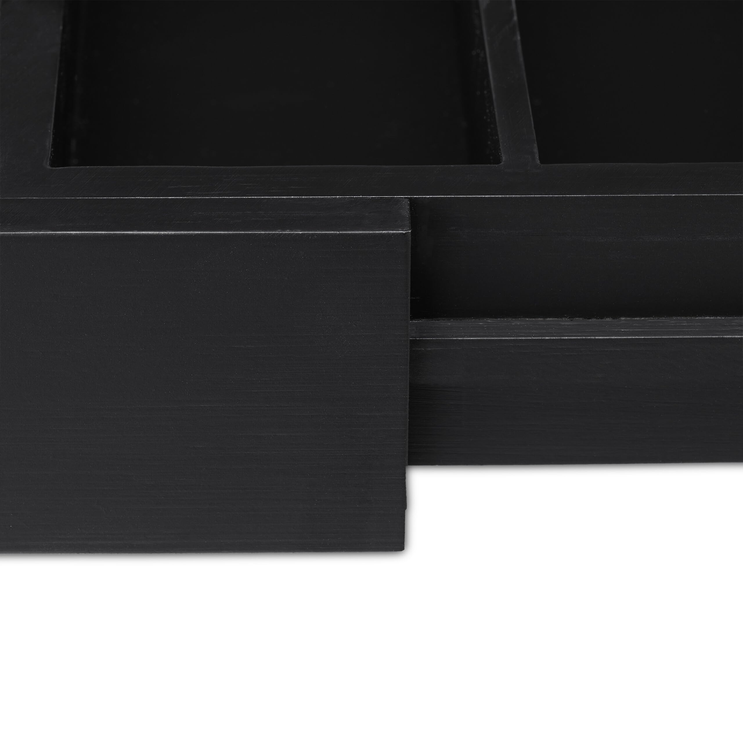 Relaxdays Portaposate da Cassetto in bambù, Regolabile, 7 Scomparti, Utensili da Cucina, 5,5 x 31,5-48,5 x 37 cm, Nero