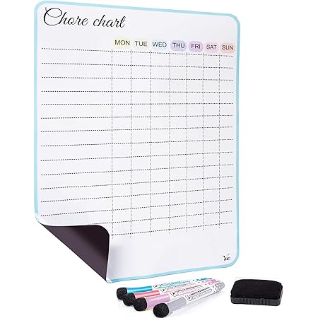 12x9 inch Chore Chart for Multiple Kids - Chore Board - Chore Chart for Adults - Magnetic Chores Chart for Kids - Chore List