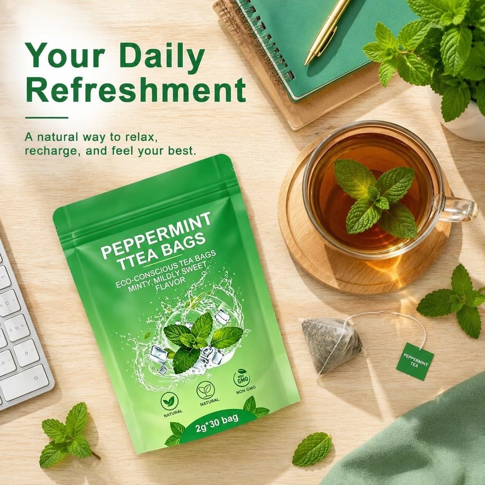 Ballerina Mint Detox Tea Delikatne oczyszczanie i wsparcie dla sierści | Organiczna miętowa herbata ziołowa zapewniająca świeży oddech(3pcs)
