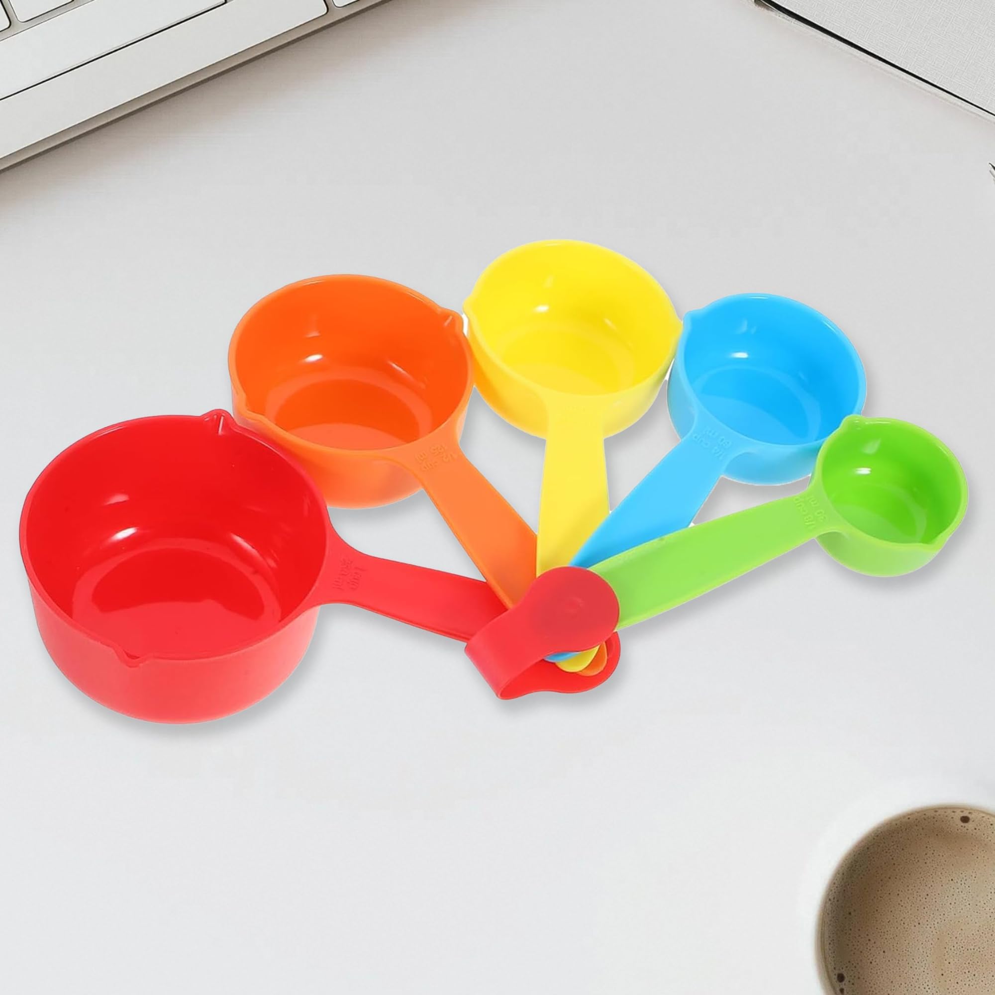 10Pcs Plastic Measuring Cups and Spoons – Collapsible and Space-Saving Kitchen Tools for Baking and Cooking - Multicolor