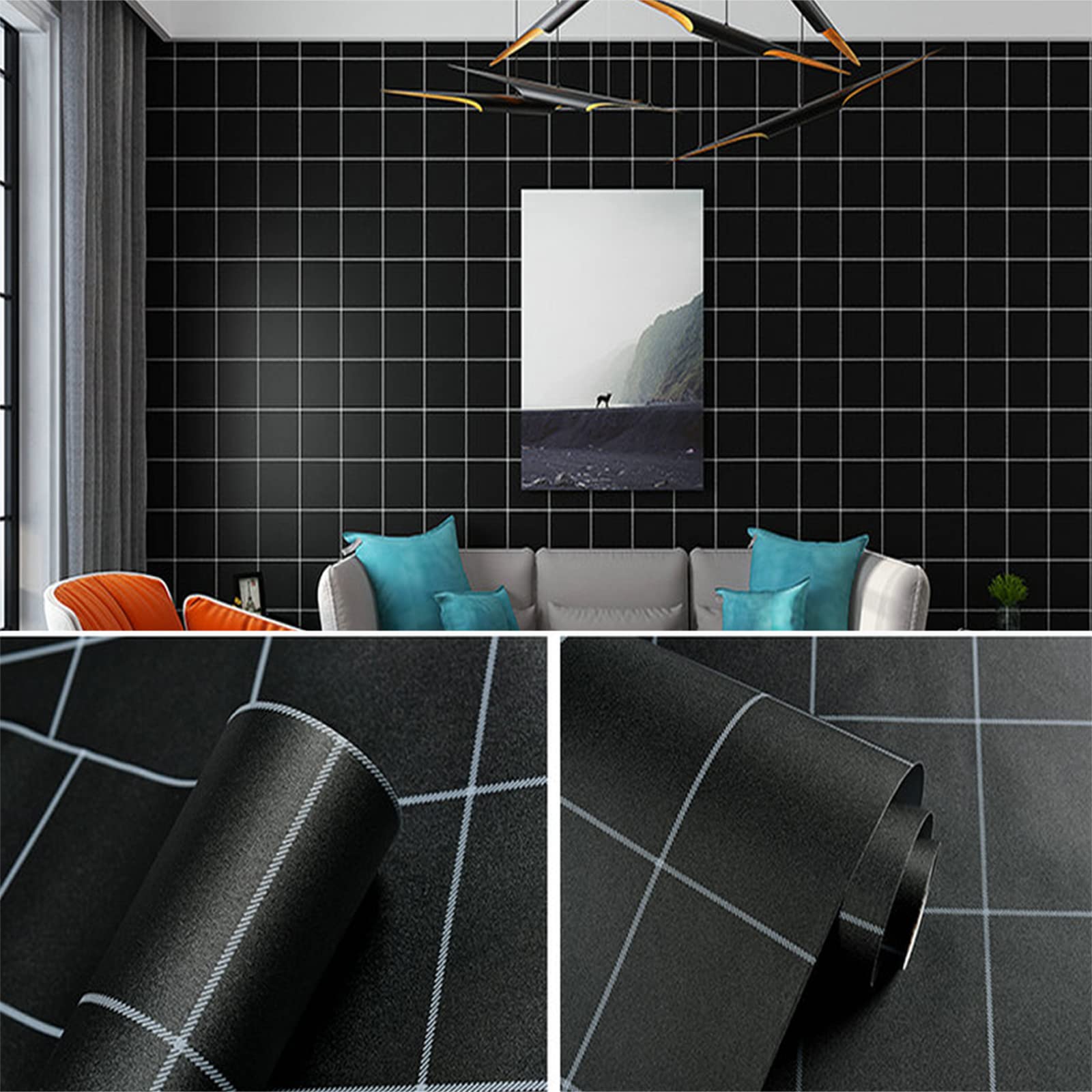 Papier peint autocollant brick wallboard effet brique 3D pour decoration murale hotel 60x600cm