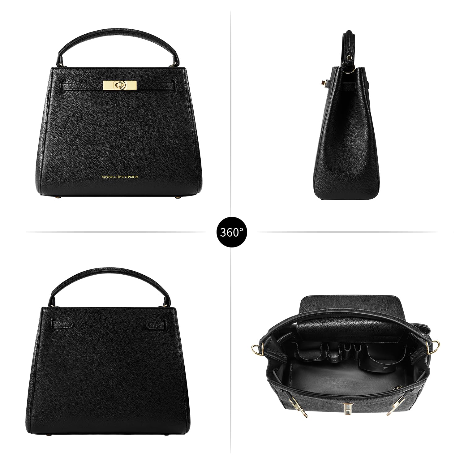 VICTORIA HYDE Bolso de mano para mujer, piel sintética, elegante, bolso de hombro grande, bolso de hombro para mujer, con varios compartimentos para trabajo, escuela, viajes
