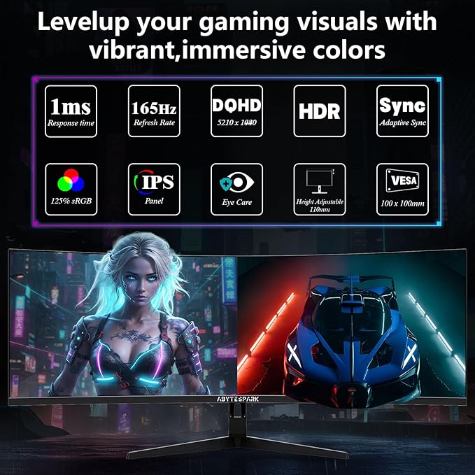 Monitor Curvo Ultra Ancho Gaming 49 Pulgadas 5K 165Hz miniatura 4