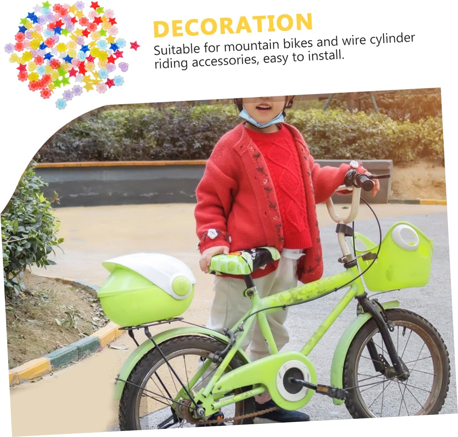 Toddmomy 120pcs Bicycle Wheel Decoration Spokes Glow Dark Cycling Accessories Easy Install Bike Beads for Boys and Girls Bikes
