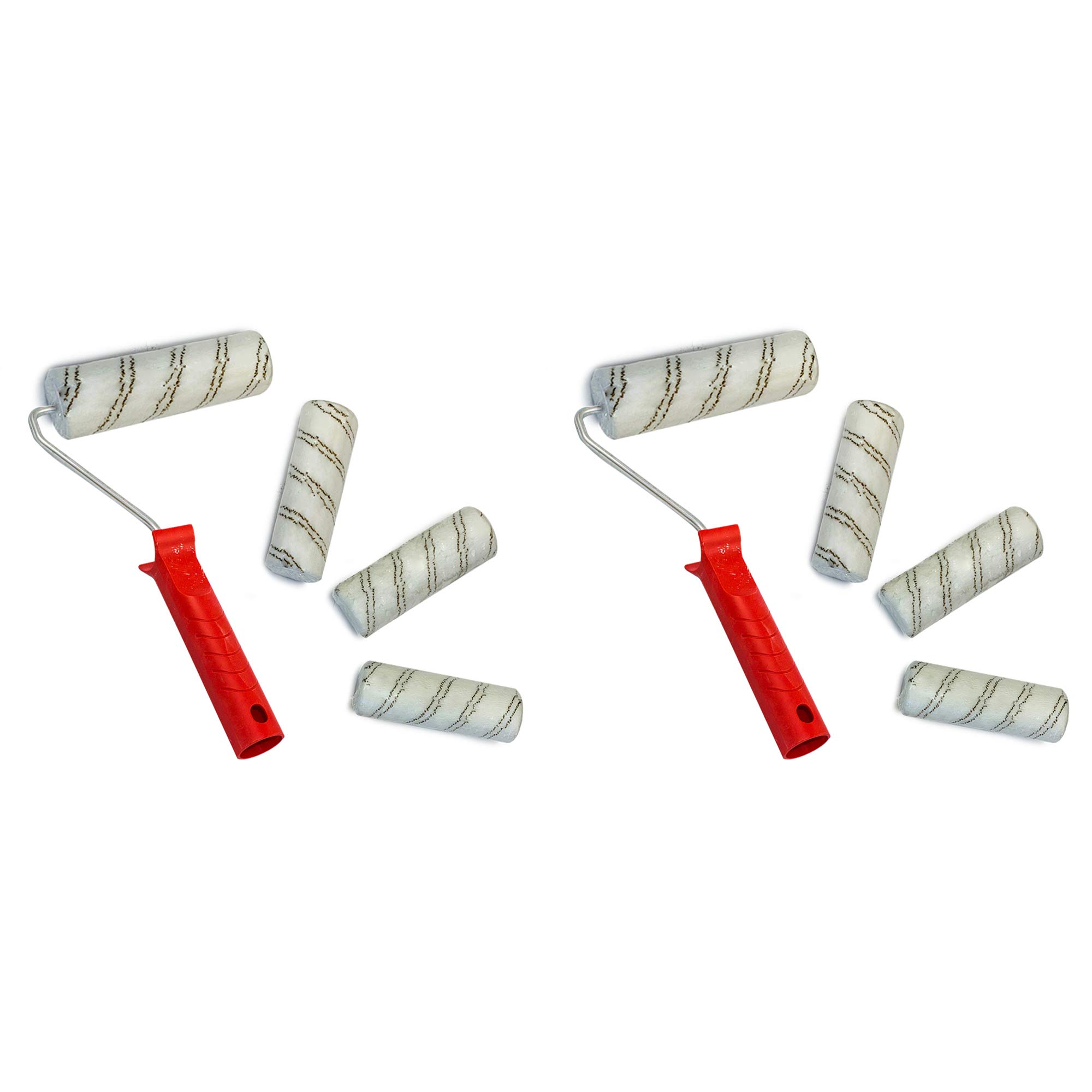 Home Profis Komplett-Set – 8x BW.018 Beschichtungs-Walze (18cm) + 2x RH.018 Rollenhalter (18cm) fusselfrei für Epoxid-Harz Boden-Beschichtung