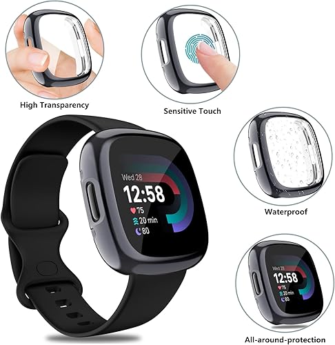 Miniatura 3 de Vanjua Funda protectora de pantalla compatible con Fitbit Versa 4, 4 unidades Protector de TPU suave cubierta protectora completa para Fitbit Versa