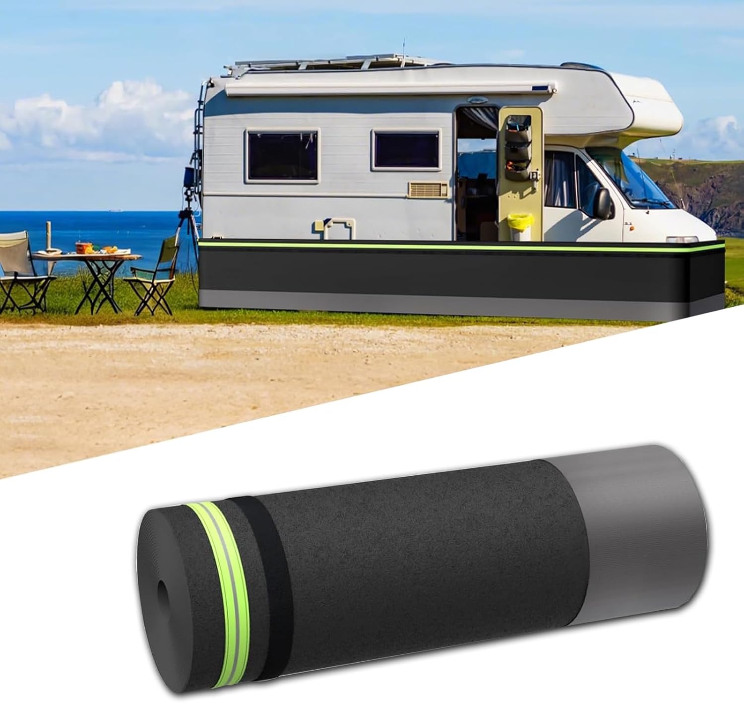 Rv Skirting No Drilling Required, 39.3in High Rv Winter Skirting Thickening with Lock, Convenient Storage for Trailers Motorhomes Garden,34m/111ft Length