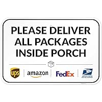 Vista 67 de Letrero de entrega del paquete, instrucciones de entrega (idioma español no garantizado), 10 x 7 pulgadas, aluminio 040 sin óxido, resistente a