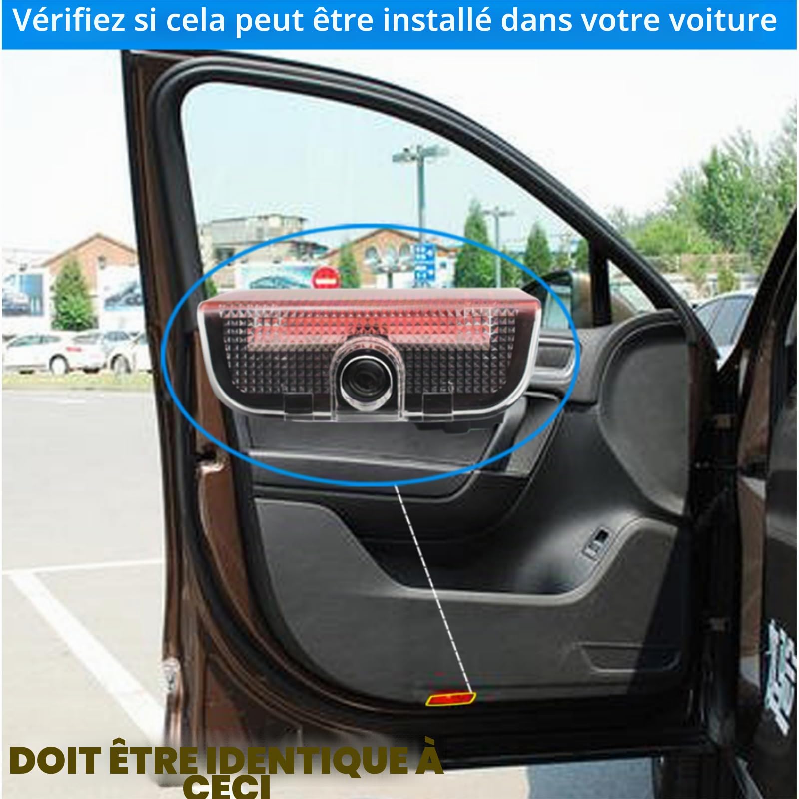 4 pièces Projecteur de Lumière de Voiture pour Porsche, Lumière de Porte de Voiture, Projecteur de Porte pour Série Cayenne/Macan/ 911/ Boxster/Cayman