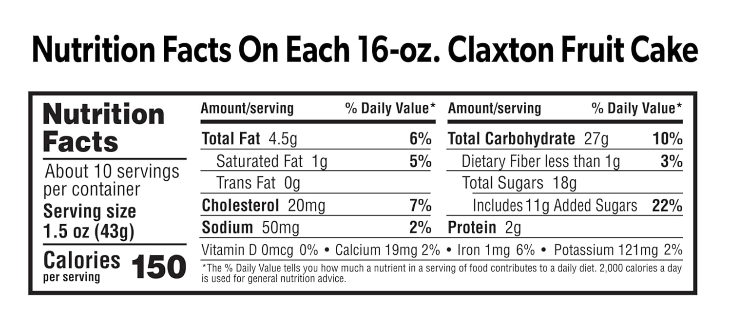 Claxton Fruit Cake - 3-16 Oz. Fruit Cakes - Individually Wrapped For Freshness