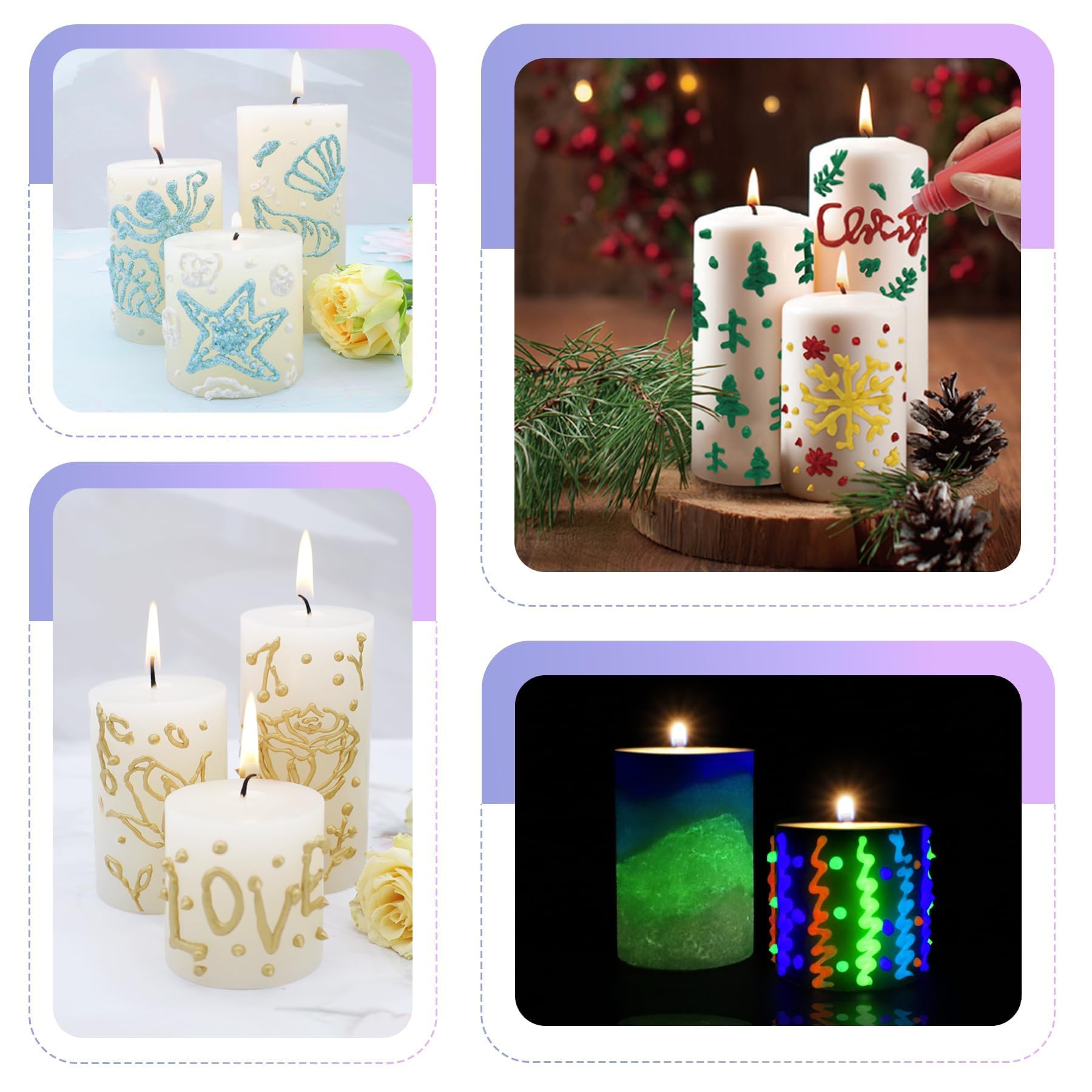 iaHOME 12 Stück Wachsstifte für Kerzen 30ml Kerzen Bemalen Set Candle Pen, Kerzenstifte für Selber Machen Set, Kerzenfarbe Kerzenpen, Ideal zum Dekorieren & Gestalten Küche, Haushalt & Wohnen