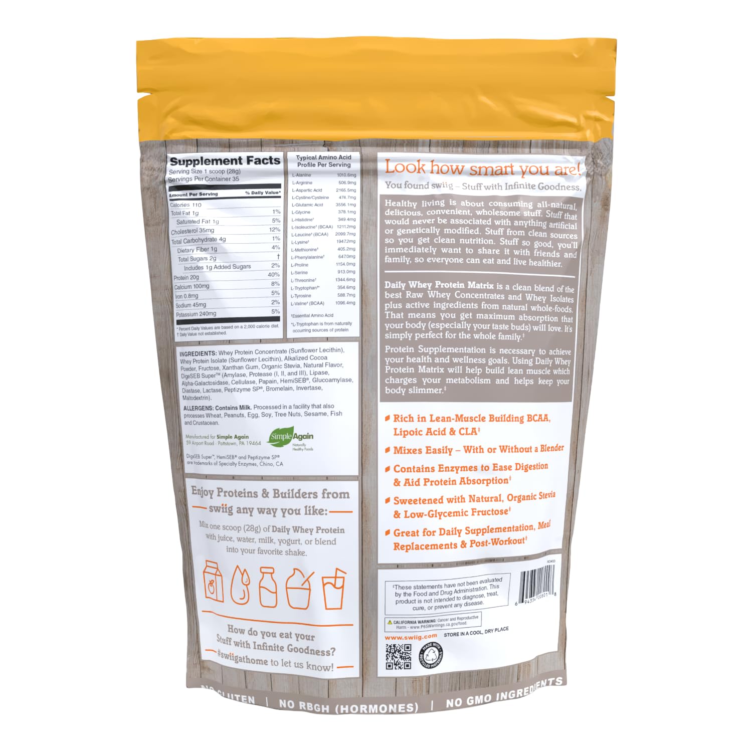 swiig Whey Matrix Protein Powder (2.2 lb, Chocolate) — Amazon image 2