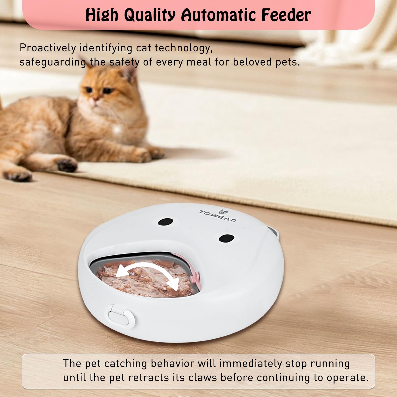 Comedero automático para gatos con pantalla digital, comedero para gatos y perros con temporizador digital para alimentos húmedos o secos para mascotas, 4 compartimentos de alimentos para 240 ml cada