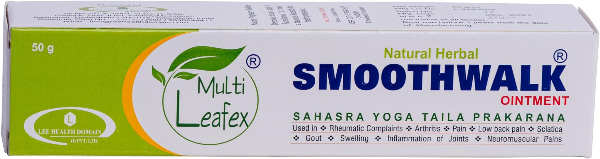 Smoothwalk Ointment 50Gm, Knee Pain, Joint Pain, Suitable For Back Pain & Shoulder,Arthritis Related Pain, Muscle Pain100% Ayurvedic Formula