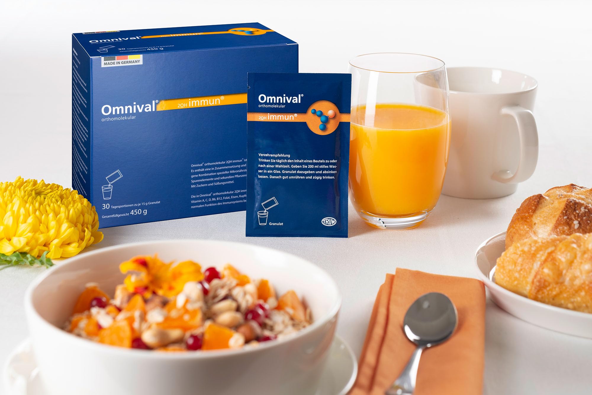 Immun Granulat - Vitamin Komplex für das Immunsystem | Orthomolekulares Nahrungsergänzungsmittel, Vitamine für Frauen & Männer, Mikronährstoffe Immunkur, mit Magnesium (30 Tage)