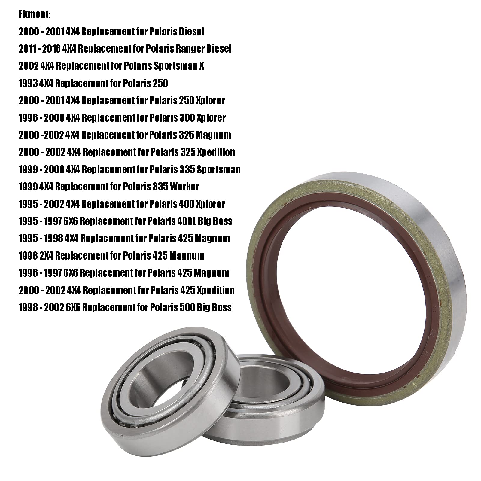 Rodamientos de rueda delantera con kit de juntas de repuesto para Sportsman/Worker/Ranger/Big Boss, OEM: 3554506, 3554509, 3610019, 3610028, 3554507, 5410470