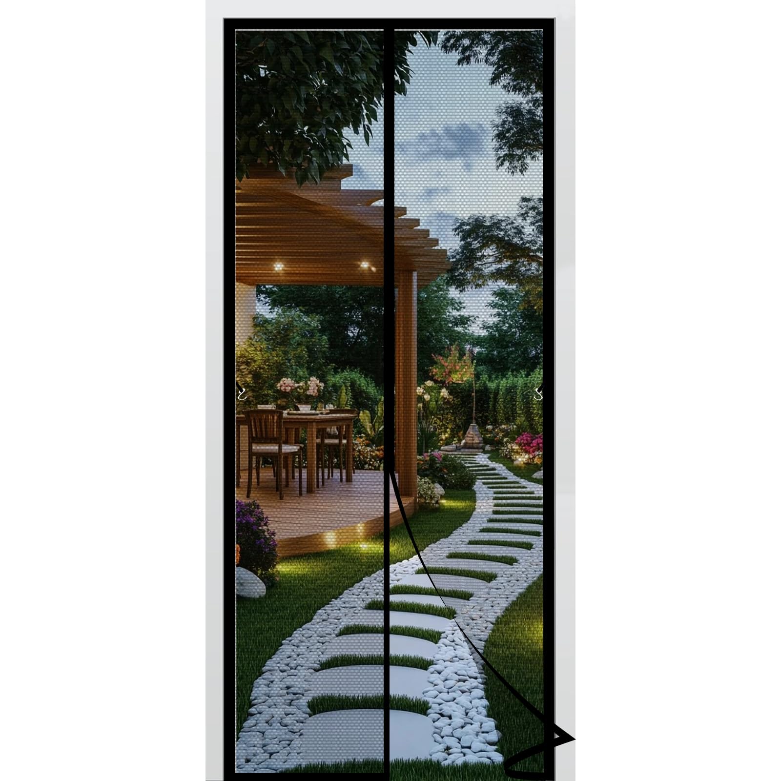 Moustiquaire 170 x 203 cm magnétique noire pour grande porte-fenêtre