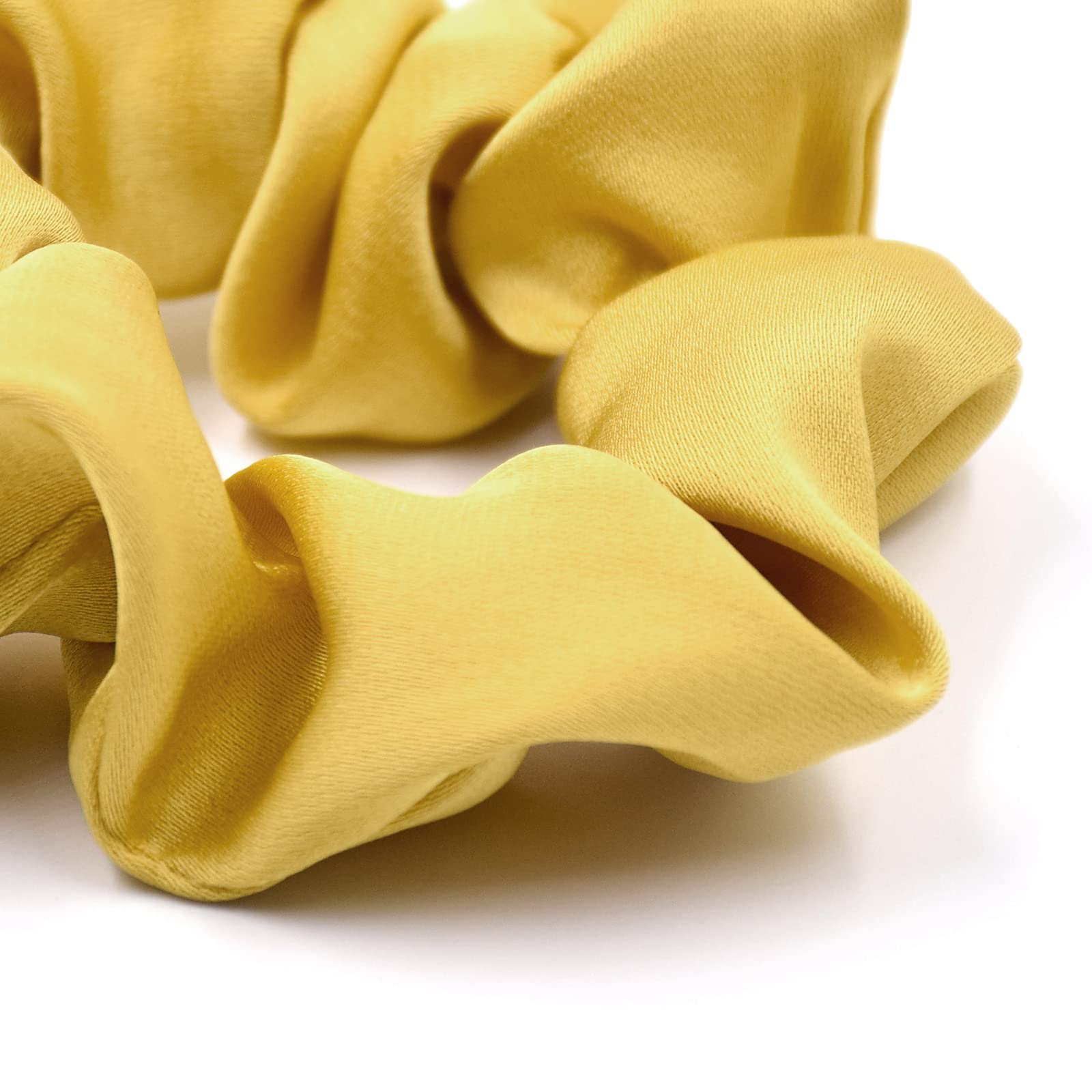 scicent Silk Hair Scrunchies for Frizz Prevention Mulberry Silk Hair Ties for Breakage Prevention,Elastic Ponytail Holders (Yellow - Image 3