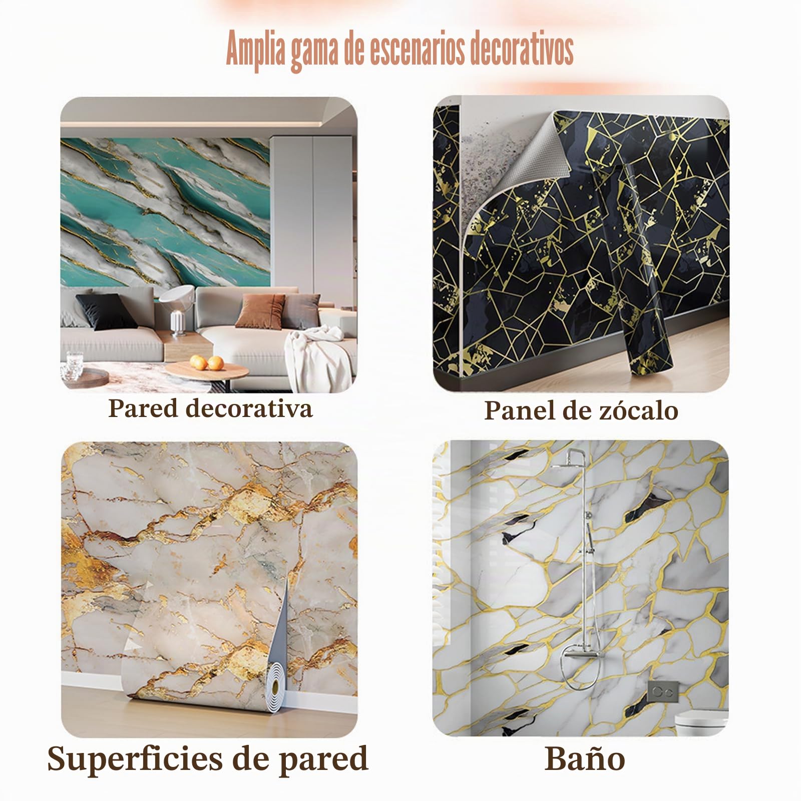 Pared Autoadhesivas De MáRmol,Laminas PVC Pared Marmol,Papel Adhesivo Marmol,Peel & Stick,FáCil De Instalar Y Limpiar,para BañO Cocina Gabinete Muebles DecoracióN
