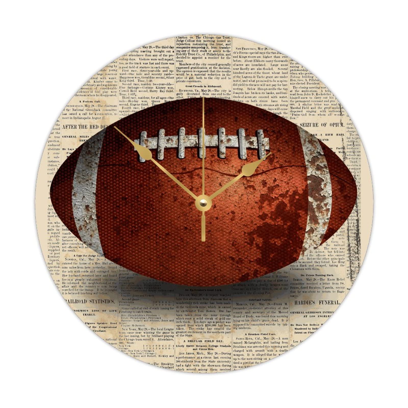 Horloge de cuisine football en bois pour une ambiance loft et ferme