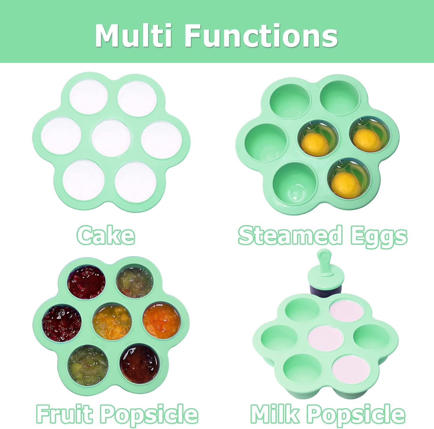 Moldes De Silicona Para Paletas De Aeyistry Con Tapa, 4 Cavidades Mini Molde De Helado Con 20 Palos De Madera Moldes Reutilizables Para Helados