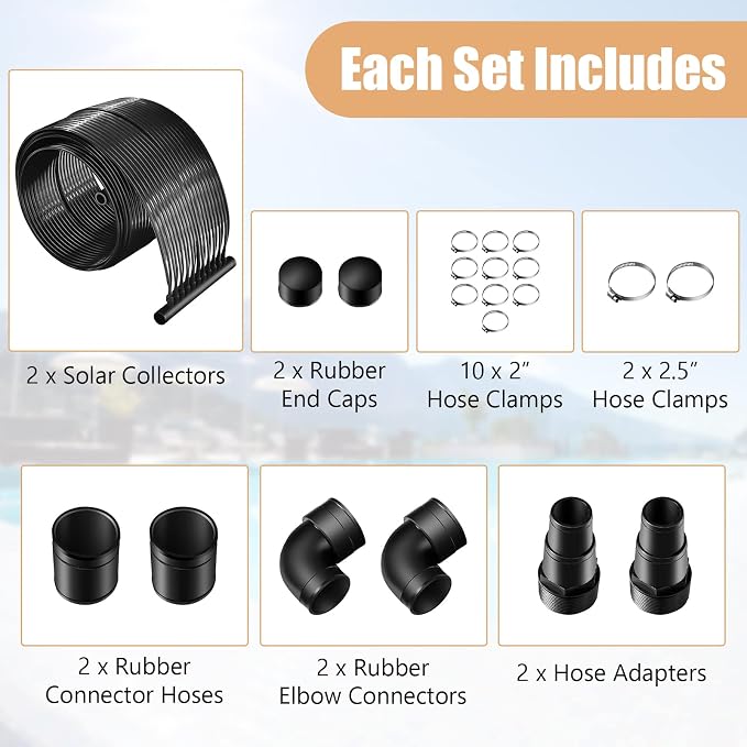 Calentador solar para piscina Goplus 2.5 x 10 pies miniatura 5