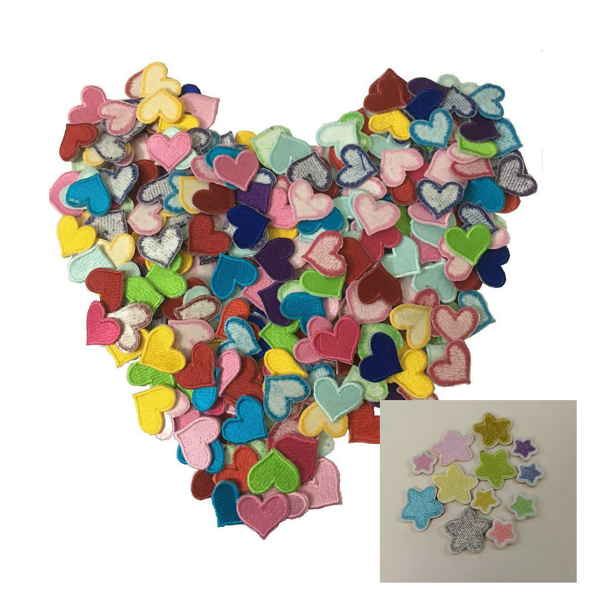 30pcs Love Heart Embroidery Patches Iron On Appliques(Random) (Love Heart)