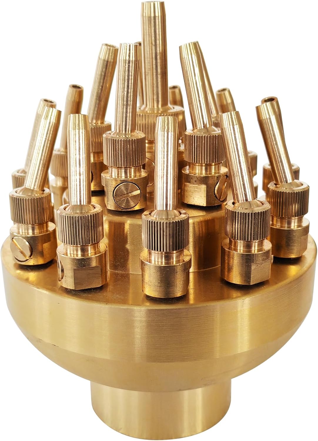 3 Layers Water Fountain Nozzle, 2in (DN50) Female Thread Inlet, 17 Sprinklers Adjustable Multi-Tube Brass Spray Head, for Garden Outdoor Pond Decorations