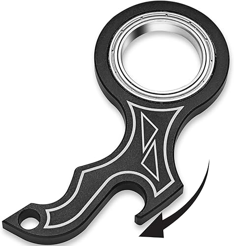 Miniatura 10 de YIPUKIYI Llavero Spinner Fidget Ring Metal Llavero Spinner Fidget Anillo Tipo Juguete para Hombre, Mujer y Niños (Negro)