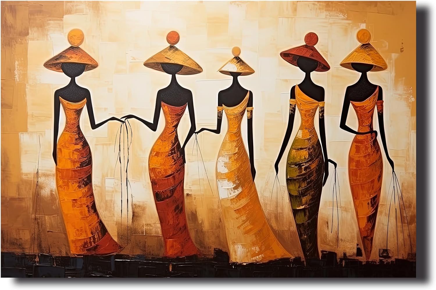 LZIMU Lienzo afroamericano para pared, colorido dibujo de